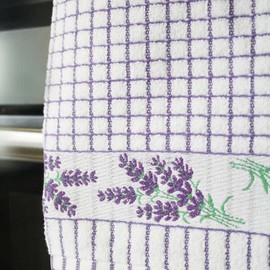 Samuel Lamont Poli Dri Tea Towels - Set of 3 100% Cotton 27.5 x 19 Inch (Lavender Sprig)