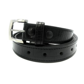 TAGUA Premium Gun or Dress Belt Black Leather Croco Print 46 Waist