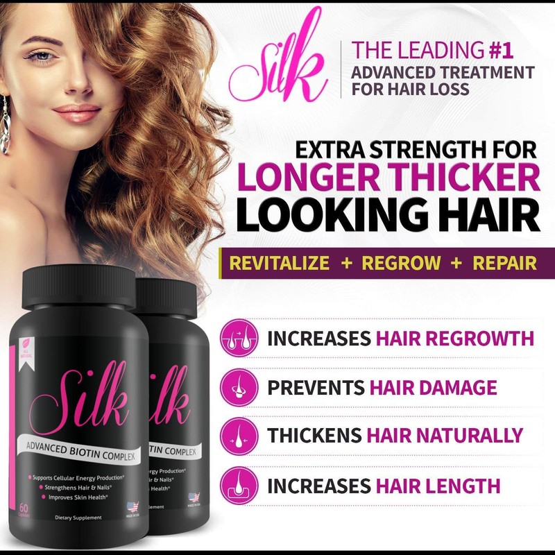 Silk Advanced Biotin Complex- Promotes Stronger, Longer, Hair-Healthier Skin- Ultimate