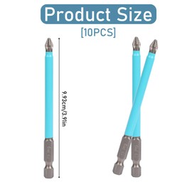 Pack of 10 PH2 Magnetic Screwdriver Bits Length 100 mm Phillips Hex Shank Non Slip Magnetic Bits Screwdriver Set for Electric Screwdriver Hand Screwdriver