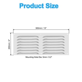 PATIKIL 12 x 8 Inch Aluminum Vent Cover, Screen Air Grille Ventilation Cover HVAC Louvered Grill for Home Kitchen Fireplace Bathroom Wall Ceiling, Silver Tone