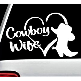 Bluegrass Decals Cowboy Wife Decal Sticker | Western Cowgirl Decal | Cowboy Hat Boots Spurs BG850