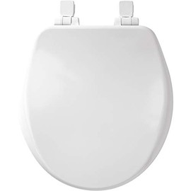 MAYFAIR 864SLOWB 000 Alesio II Toilet Seat will Slow Close, Never Loosen and Provide the Perfect Fit, ROUND, Highly Stylized Durable Enameled Wood, White