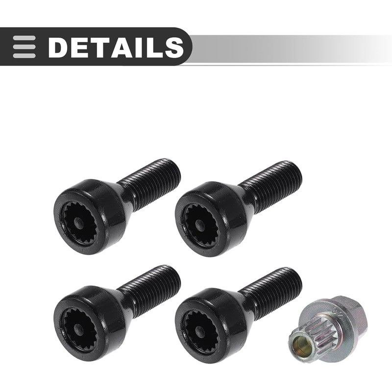 Dixhills Locking Wheel Bolt Locks Nuts Tool Set M12 x