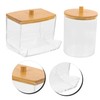 SHOWERORO 1set Cotton Swab Box Bamboo Lid Multi-purpose Makeup Pads