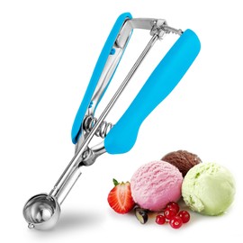TJ POP Extra Small Cookie Scoop, 1 Tsp Cookie Scoop, Mini Ice Cream Scoop for Melon Baller, Cookie Dough, 0.2oz/ 25mm, Easy Squeeze & Release, Sky Blue