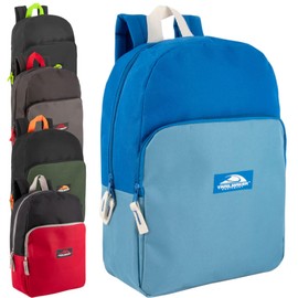 Trail maker Bulk Backpack Kids 15 inch Backpacks 24 Pack with Padded Straps Wholesale for School (Boys Pack)