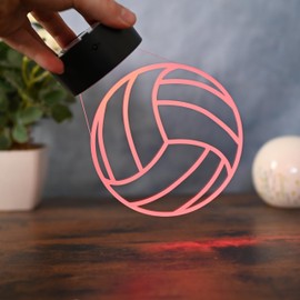 Optechvisual Volleyball LED Lamp Gift for Volleyball Players and Volleyball Players as LED Volleyball Lamp, Volleyball Decoration for Home, as a Night Light