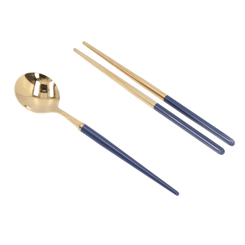 Stainless Steel Flatware Set Reusable Utensils Set Student Cutlery Storage