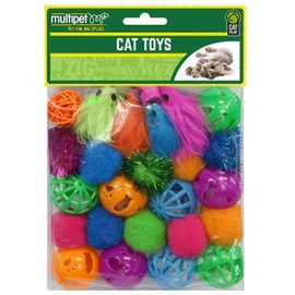 Multipet 24pc Cat Toy Value Pack, 20640-1, Assorted