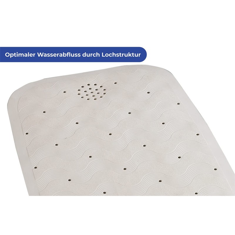 Maximex Bathtub mat Natural Rubber Beige, 37 x 90 cm