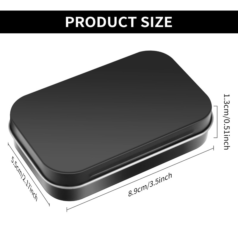 Ouligay Tins Container Rectangular Small Tin Box Metal Empty Hinged