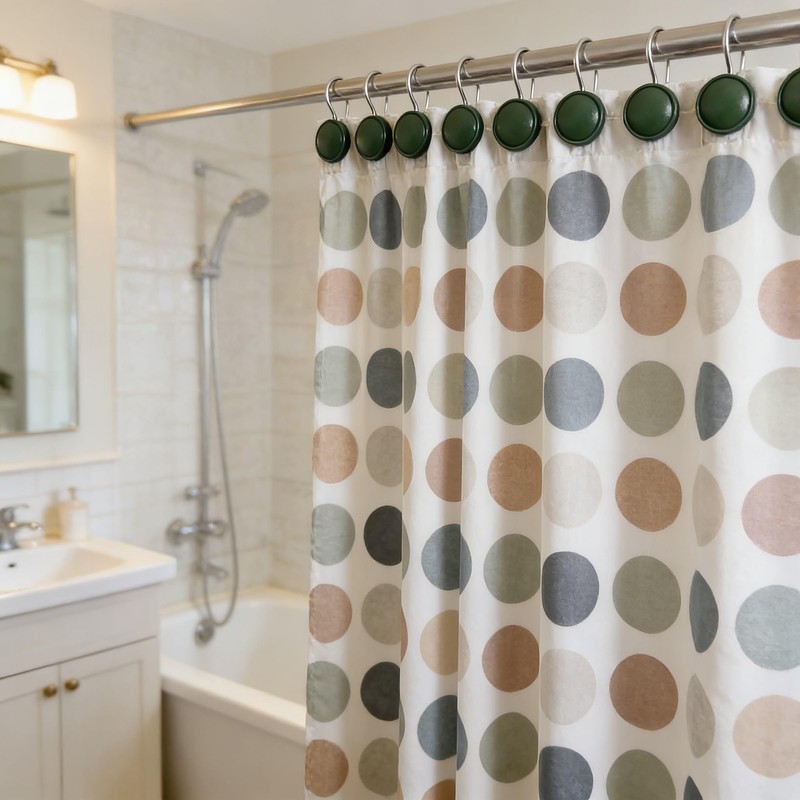 Green Round Shower Curtain Rings Set of 12 Green Round