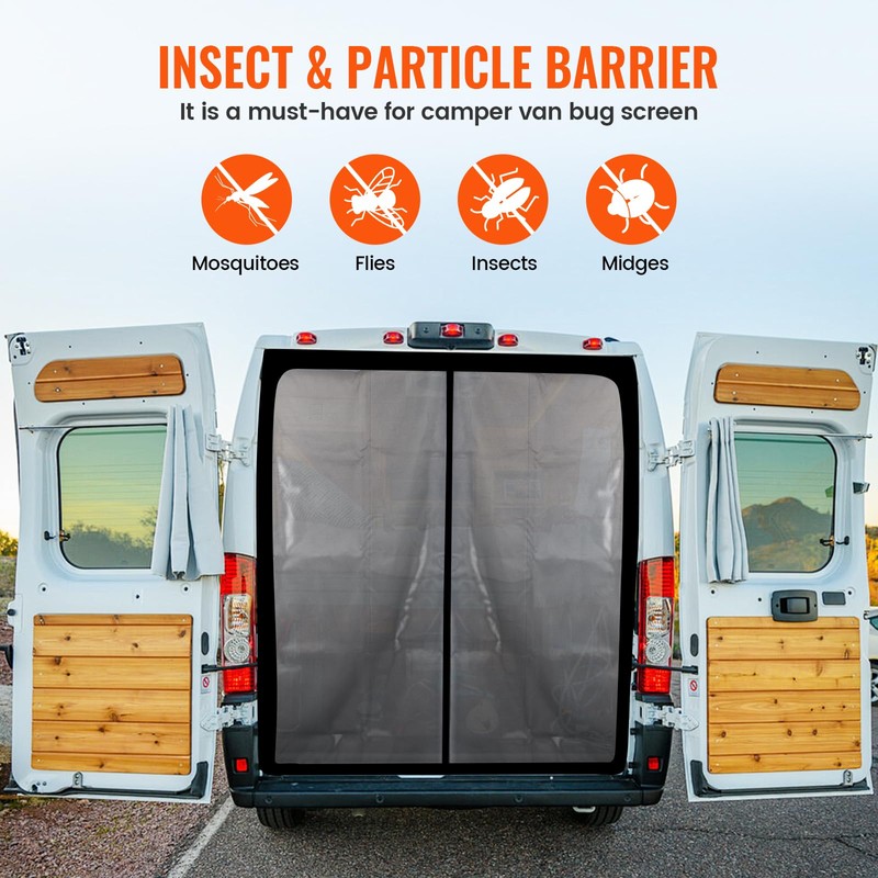 LFGUD 65''H x 65''W Van Bug Screen Universal Size Rear
