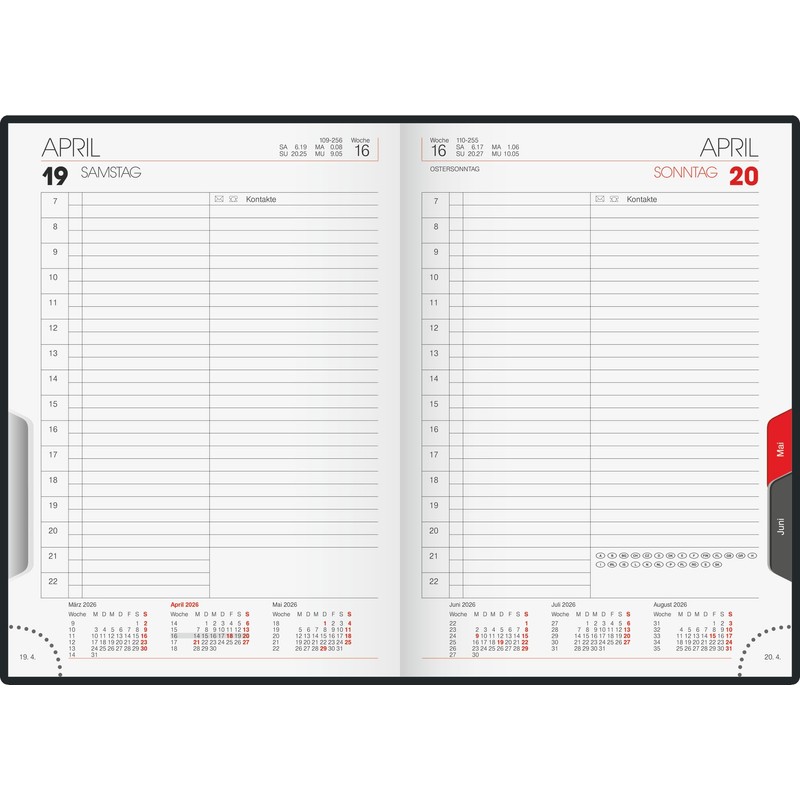 BRUNNEN Book Calendar Model 765 2026 | A5, Plastic, Volcanic