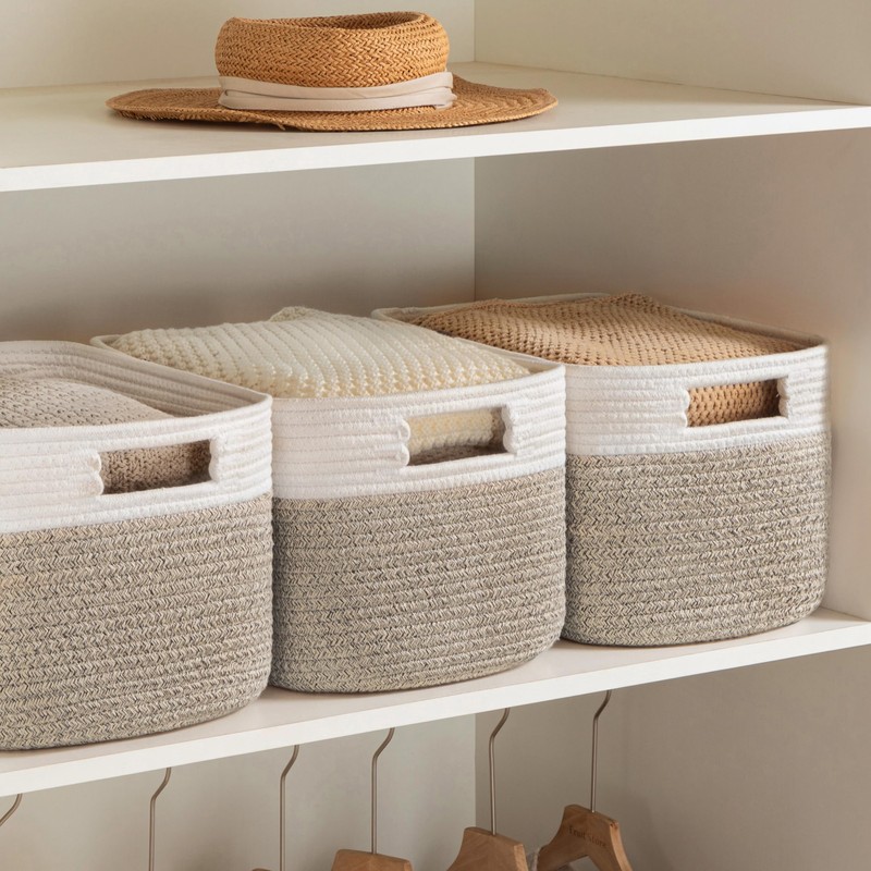 UBBCARE 4 Pack Baskets for Organizing, Woven Storage Baskets with