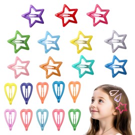 Pack of 11 luminous star hair clips and 10 luminous heart-shaped hair clips, suitable for parties, daily hair accessories for women, teenagers and girls, suitable for various festivals