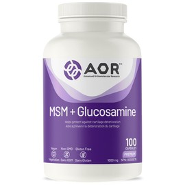 AOR - MSM + Glucosamine - 100 Capsules - Helps Protect Against Cartilage Deterioration