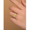 RODIFFY 4CT Simulated Yellow Diamond Engagement Ring,925 Sterling Silver Radiant