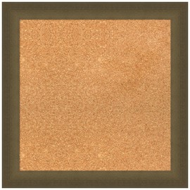 Amanti Art Natural Cork Board for Wall, 22x22 Vision Board with Bronze Frame, Small Corkboard Office Decor for Home Organization, Modern Corkboard Pinboard to Display Items for Home Organization in