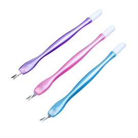 Healeved 15pcs Cuticle Pusher and Dead Skin Remover Tool Star Transfer Pen Non- Handle for Home and Salon Nail Care Random