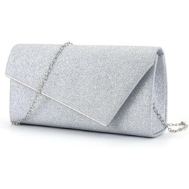 Fioeyr Women Glitter Envelope Clutch Bag Elegant Sequins Evening Clutch Purse Envelope Chain Shoulder Bags Sparkly Evening Bridal Prom Party Handbag Purse