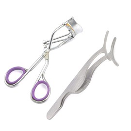 OdontoMed2011 Eyelash Curler, Beauty Eye Lashes, with Tweezers Refill Replacement Pads, Just Dramatically Curled Eyelashes & Lash Line in Seconds- Fits All Eye Shapes (Silver)