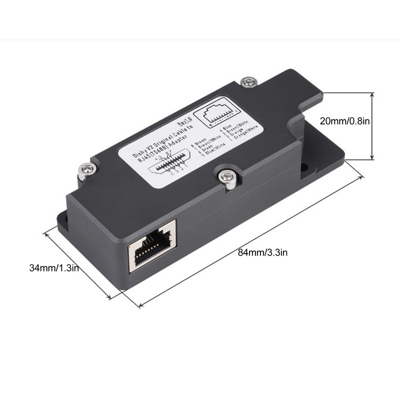 Dishy Cable Adapter to RJ45 ABS Rectangular Satellite Antenna Cable