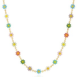 Jenosy Gold Chain Choker Necklace, 14K Gold Plated Lip Chain Long Necklace Delicate Fashion Choker Necklace Jewellery Gift for Women, Brass