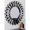 Northlight 25.5" Black and Clear Sunburst Round Mirror Wall Decor