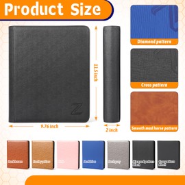 ZAIONE Toploader Binder for Trading Cards: 4 Pockets Premium Top Loader Binders - Holds 128 Toploaders 10 Toploaders Included for 2025 Sports Card Folders Storage（Black Classic Texture）