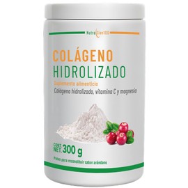 Nutrasien100 Colágeno Hidrolizado en Polvo | Con Vitamina C y Magnesio | 300g | Sabor Frutos Rojos | Sin Azúcar | Sin Gluten | Para Piel, Cabello y Articulaciones
