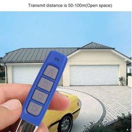Universal Copy Remote Key Smart Home Remote Control Key Fob, 4 Buttons Cloning Wireless Remote Control Key Fob 433mhz for Car Garage Door Gate Skylight（Lock Blue-Grey）