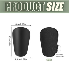 Yuqilin Pack of 4 Shin Pads, 10 x 6 cm Mini Football Shin Pads, Unisex Protective Equipment for Teenagers, Adults, Boys, Girls (Black + White)