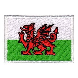 Wales Flag Small Iron-On or Sew On Iron-On Patch for Clothes Embroidered Iron-On Patch Applique Patch Size 4.7 x 3.2 cm