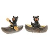 The Bridge Collection Canoeing & Kayaking Black Bear Figurines, Set