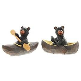 The Bridge Collection Canoeing & Kayaking Black Bear Figurines, Set of 2 Assorted
