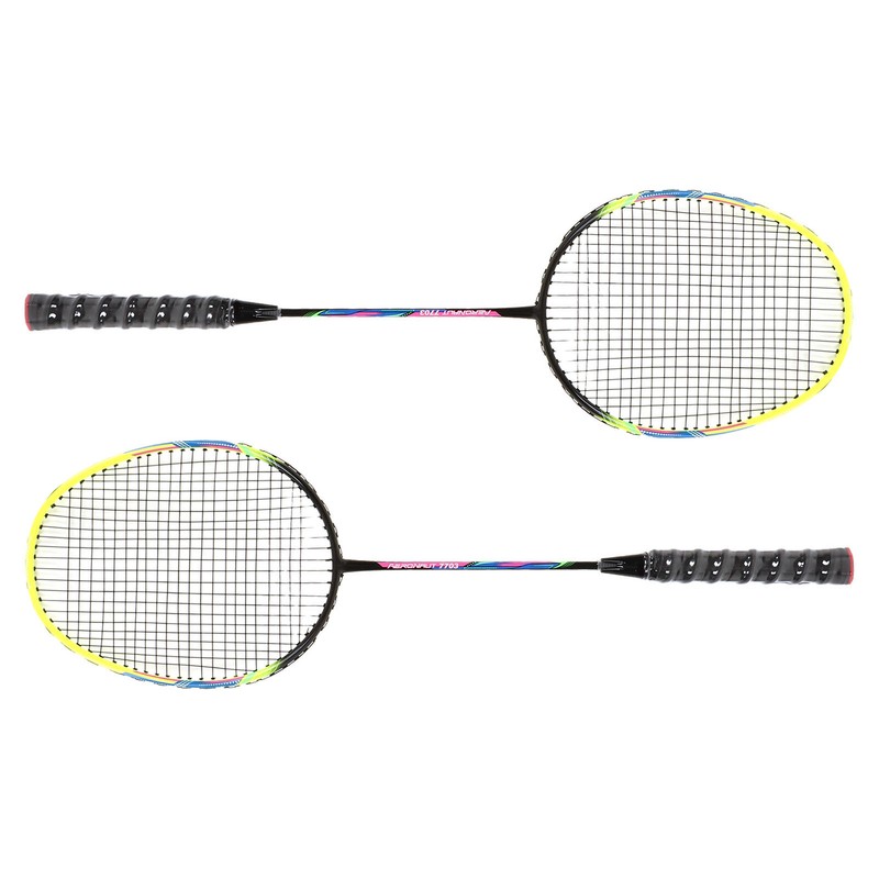 1 Pair Green Badminton Racket Set Fashionable Lightweight Comfortable Grip