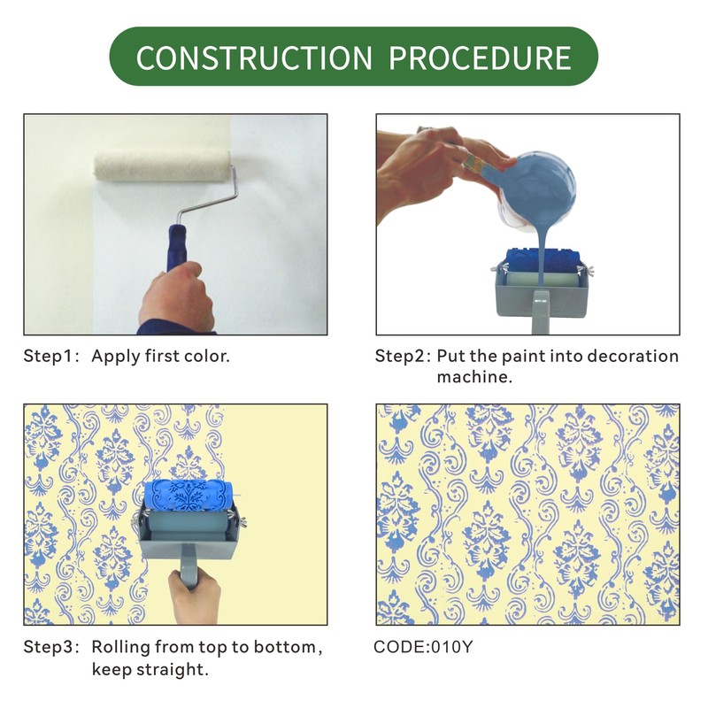 Nichiyo 5'' Decorative Pattern Paint Roller for DIY Wall Decoration