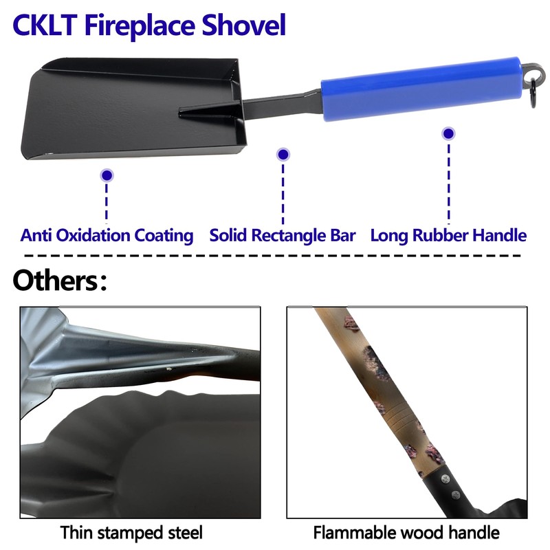 CKLT 15in Fireplace Ash Shovel for Fire Pit & Indoor