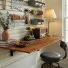 GOYLSER Wall Mounted Folding Table for Office, Rustic Brown Fold