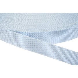 Jajasio Polypropylene Webbing Strap 30 mm Wide, 1.2 mm Thick, in 41 Colours, 25 - Light Blue, 12 Metres