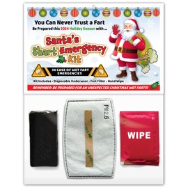Christmas Santa's SHART Wet Fart Emergency Kit - Funny Xmas Gift Gag Party Favors, Stocking Stuffer, White Elephant, Secret Santa and More! (10) (10 Pack)