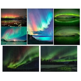 5 Different Aurora Borealis Northern Lights - 3D Lenticular Postcard Greeting Cards