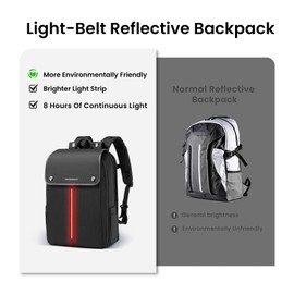 CROSSGEAR Smart Business Laptop Backpack Led Reflective Travel Backpack Three-Speed Adjustment Expandable Carry-On Laptop Bag for Cycling Work and Daily Use,for Men Women,Black