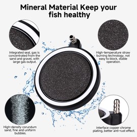 hygger Air Stone for Aquarium: Quiet High Dissolved Oxygen Diffuser Kit for Freshwater or Saltwater Fish Tank and Hydroponic Air Pump-Disc 4 x 4 Inch Air Bubble Stone