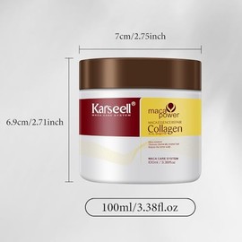 Karseell Mascarilla Capilar con Colgeno para Viaje, 3.38floz  Tamao porttil para cabello seco o daado,aplica de medios a puntas sobre cabello hmedo   