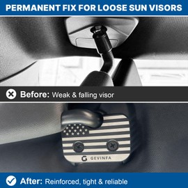 GEVINFA Sun Visor Repair Kit Compatible with Ram 1500 2019-2026, 2 Pack Upgraded Aluminum Alloy Visor Clips with US-Flag for Fixing Sagging Sun Visor, Patriotic Truck Interior Ram 1500 Accessories