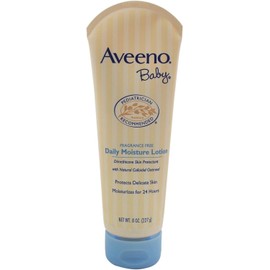 Aveeno Baby Daily Moisture Lotion, Fragrance Free, 8-Ounce Tubes