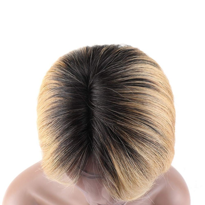 Fereowth 13x4 Lace Front Wig Short Straight Brown Wig for